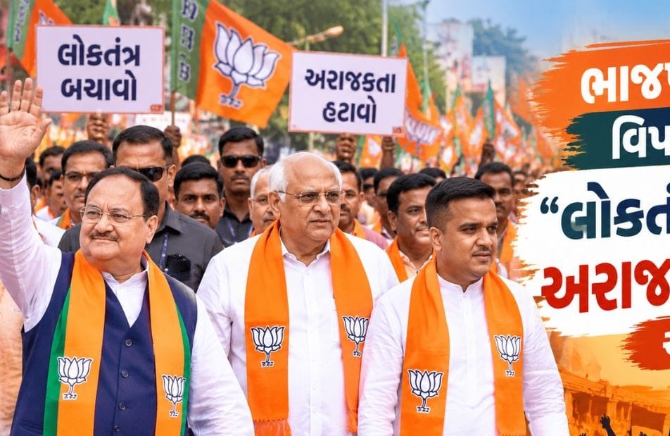 અમદાવાદમાં ભાજપની હલ્લાબોલ પદયાત્રા, જે.પી. નડ્ડા અને CM ભૂપેન્દ્ર પટેલ જોડાયા