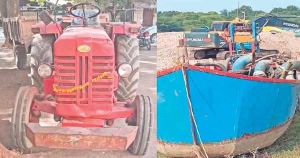 ગોધરામાં મહીનદીના પટ પર ખાણ ખનિજ વિભાગની રેડ, 15 લાખનો મુદ્દામાલ જપ્ત