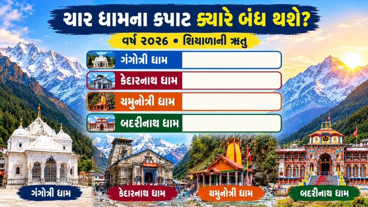 ચારધામ યાત્રા 2026: ગુજરાતથી કેદારનાથ કે બદ્રીનાથ જવાનો પ્લાન છે? નોંધી લો કપાટ બંધ થવાની તારીખો
