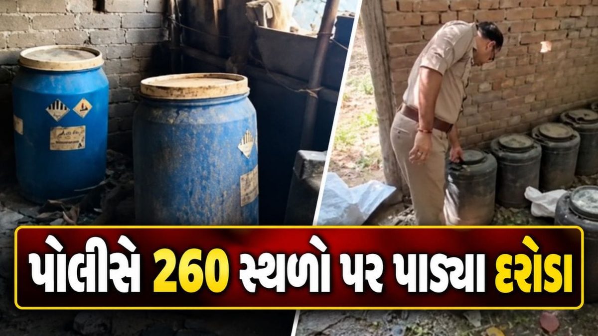 પાટણમાં પોલીસની મોટી રેડ, 260 સ્થળો પરથી ₹16.68 લાખનો દારૂ ઝડપાયો