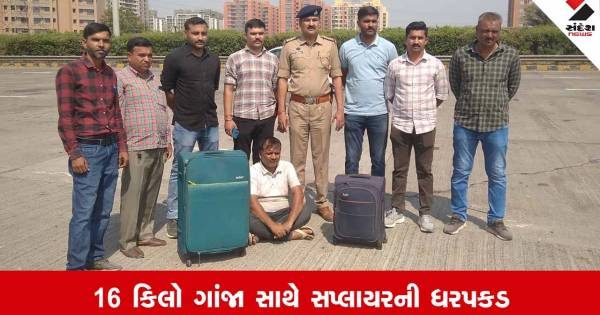 અમદાવાદમાં આંતરરાજ્ય ડ્રગ્સ રેકેટ પકડાયું: ઓરિસ્સાથી મોરબી જતો ૧૬ કિલો ગાંજો જપ્ત