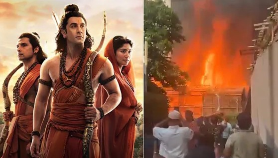 મુંબઈ ફિલ્મ સિટીમાં ફિલ્મ ‘રામાયણ’ના સેટ પર ભીષણ આગ: ભારે અફરાતફરી વચ્ચે મોટો અકસ્માત, જાનહાનિ ટળી