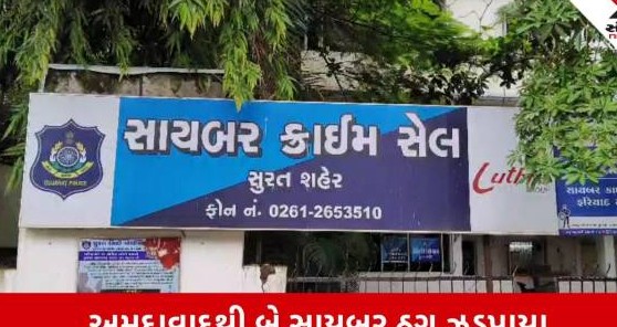 શેરબજારમાં ઊંચા વળતરની લાલચ આપી ૨૭ લાખ પડાવનાર બે સાયબર ઠગ અમદાવાદથી ઝડપાયા
