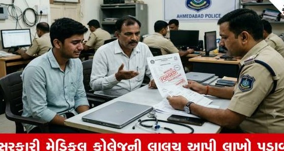 અમદાવાદમાં મેડિકલ કોલેજમાં પ્રવેશના નામે લાખોની ઠગાઈ: સરકારી બેઠકની લાલચ આપી વાલી પાસેથી ૨૨.૭૫ લાખ પડાવ્યા