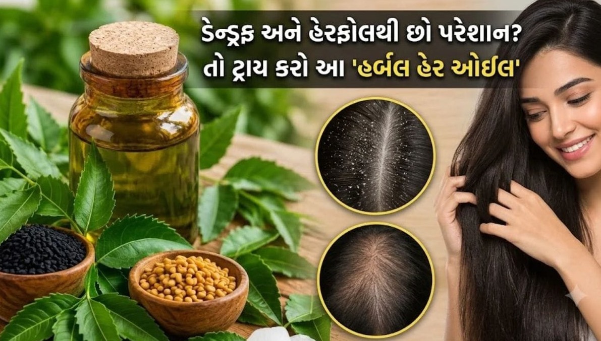 વાળ ખરવાની સમસ્યા અને ખોડાથી કાયમી મુક્તિ: ઘરે જ આ રીતે બનાવો ઔષધીય હર્બલ તેલ