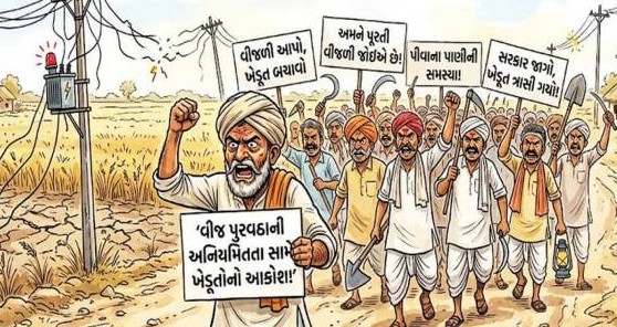 મહેસાણામાં વીજ સંકટથી ખેડૂતોમાં ઉગ્ર રોષ: શિયાળુ વાવેતર જોખમાતાં મહાસંમેલન અને આંદોલનની ચીમકી