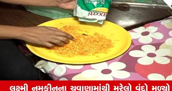 અમદાવાદમાં પેકેટબંધ નમકીનમાંથી નીકળ્યા મરેલા વંદા, નાગરિકોના સ્વાસ્થ્ય સામે ગંભીર જોખમ