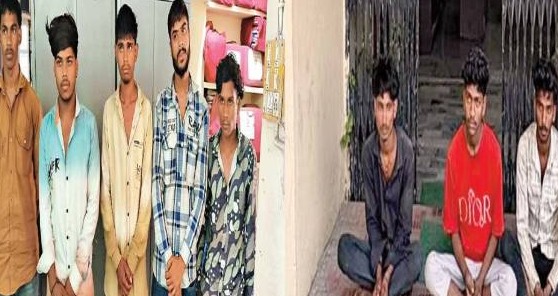 સામાજિક માધ્યમો પર પ્રસારિત વિડીયોના આધારે પોલીસની મોટી કાર્યવાહી: સ્કૂટી સવારો પર હુમલો કરનાર પાંચ અને ઘાતક હથિયારો સાથે નૃત્ય કરનાર ત્રણ શખ્સો જેર