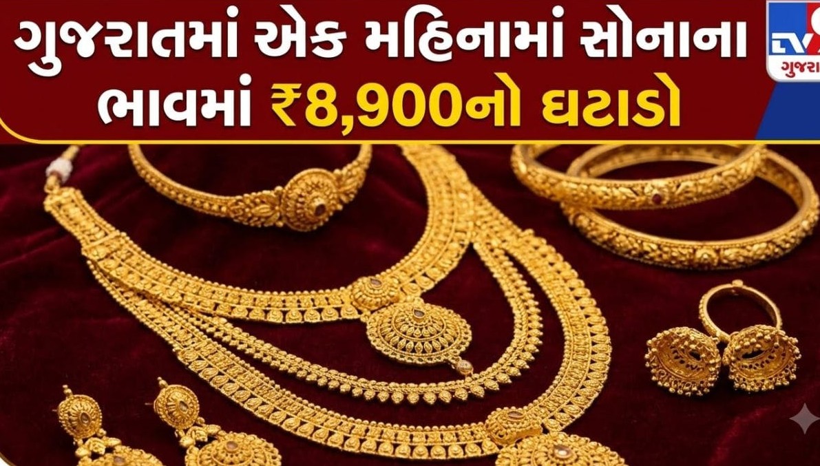 ગુજરાતમાં સોનાના ભાવમાં મોટો ઘટાડો: એક જ મહિનામાં રૂપિયા આઠ હજાર નવસોનો કડાકો નોંધાયો