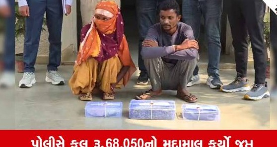 ડાંગમાં પોલીસના સઘન ચેકિંગ દરમિયાન દંપતી પાસેથી ચારસો ચોસઠ ગ્રામ ગાંજો જપ્ત