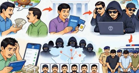 નડિયાદમાં બેંક ખાતા ભાડે આપી કરોડો રૂપિયાનું કૌભાંડ આચરનાર છ શખ્સો સામે ગુનો દાખલ